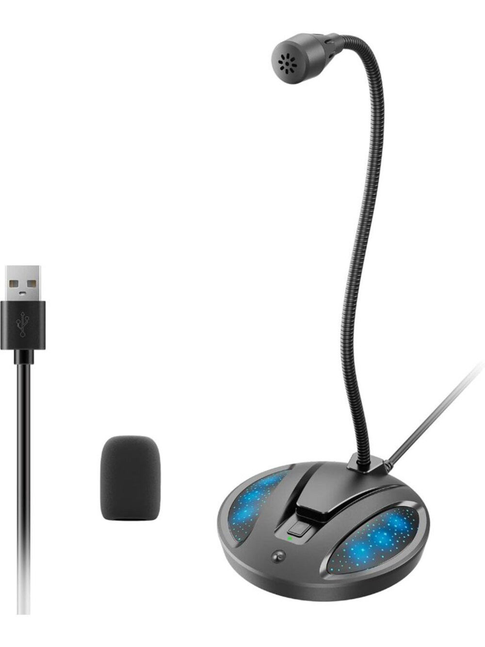 Flexible Gooseneck USB Microphone for Podcasting, Streaming & Conference - Noise